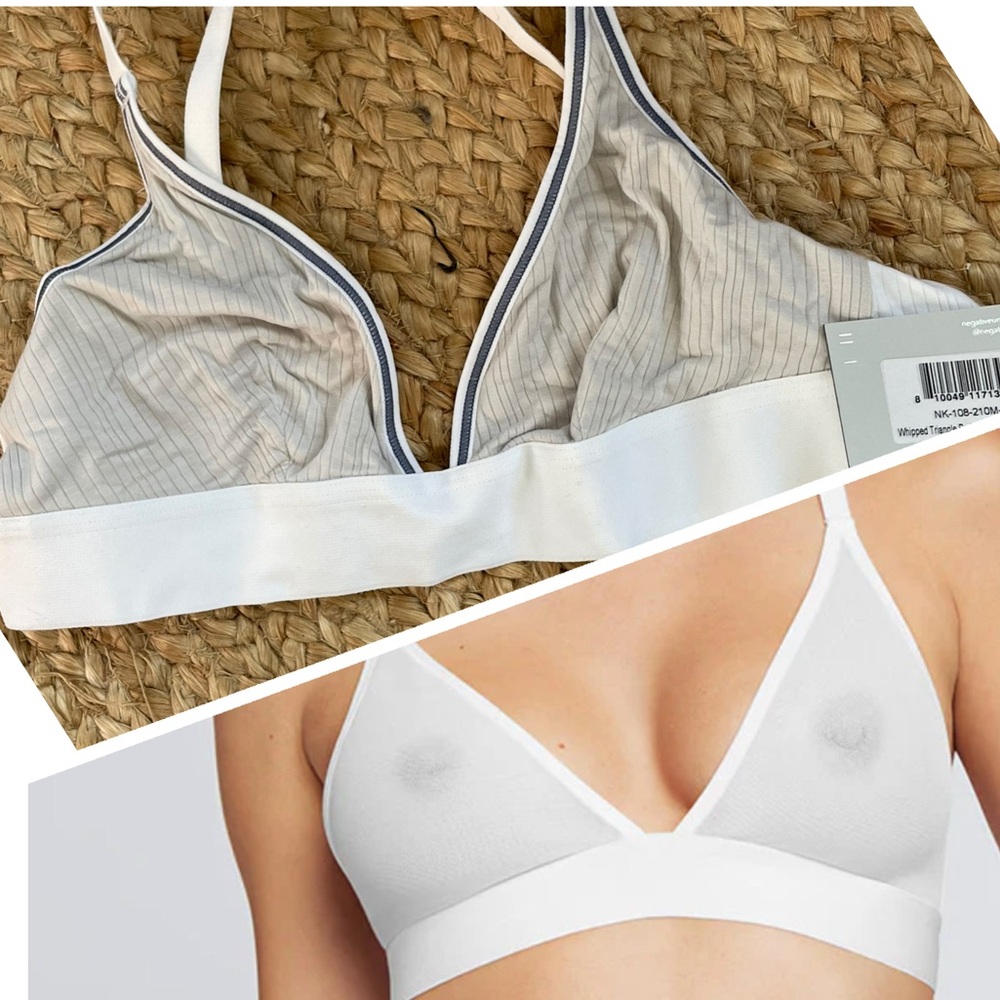 NEGATIVE UNDERWEAR Sieve Non-Wire Bra in Moon/White. LIMITED COLOR